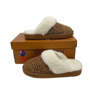 Emu Ridge Slippers | Slip-On Animal Print | Women's US 8 | Tan |